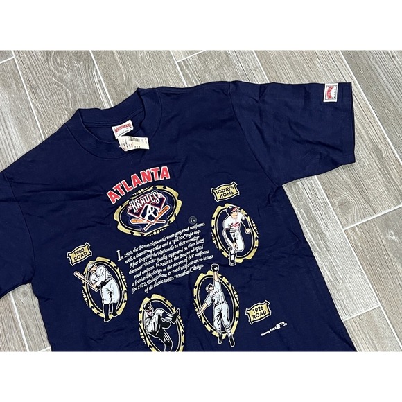 NWT Atlanta Braves Nutmeg MLB Single Stitch Large Blue Deadstock History Single - Picture 2 of 8